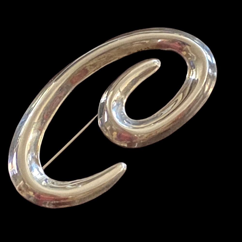 925 Sterling Silver Letter C initial Brooch